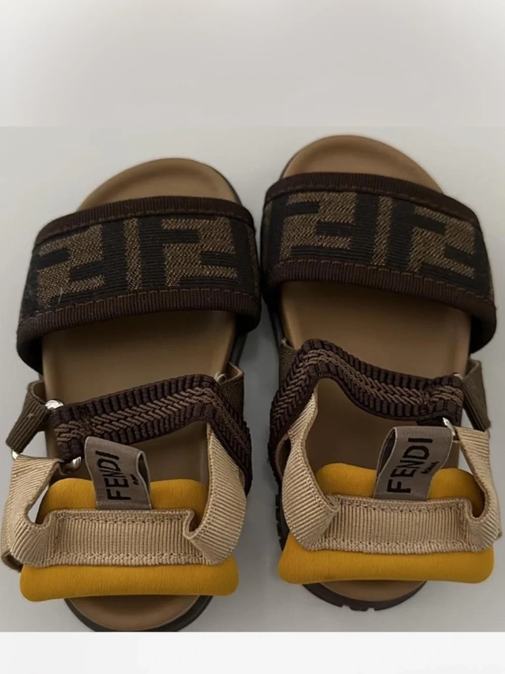 Fendi Brown and Mustard Box Label - Picture 1 of 3